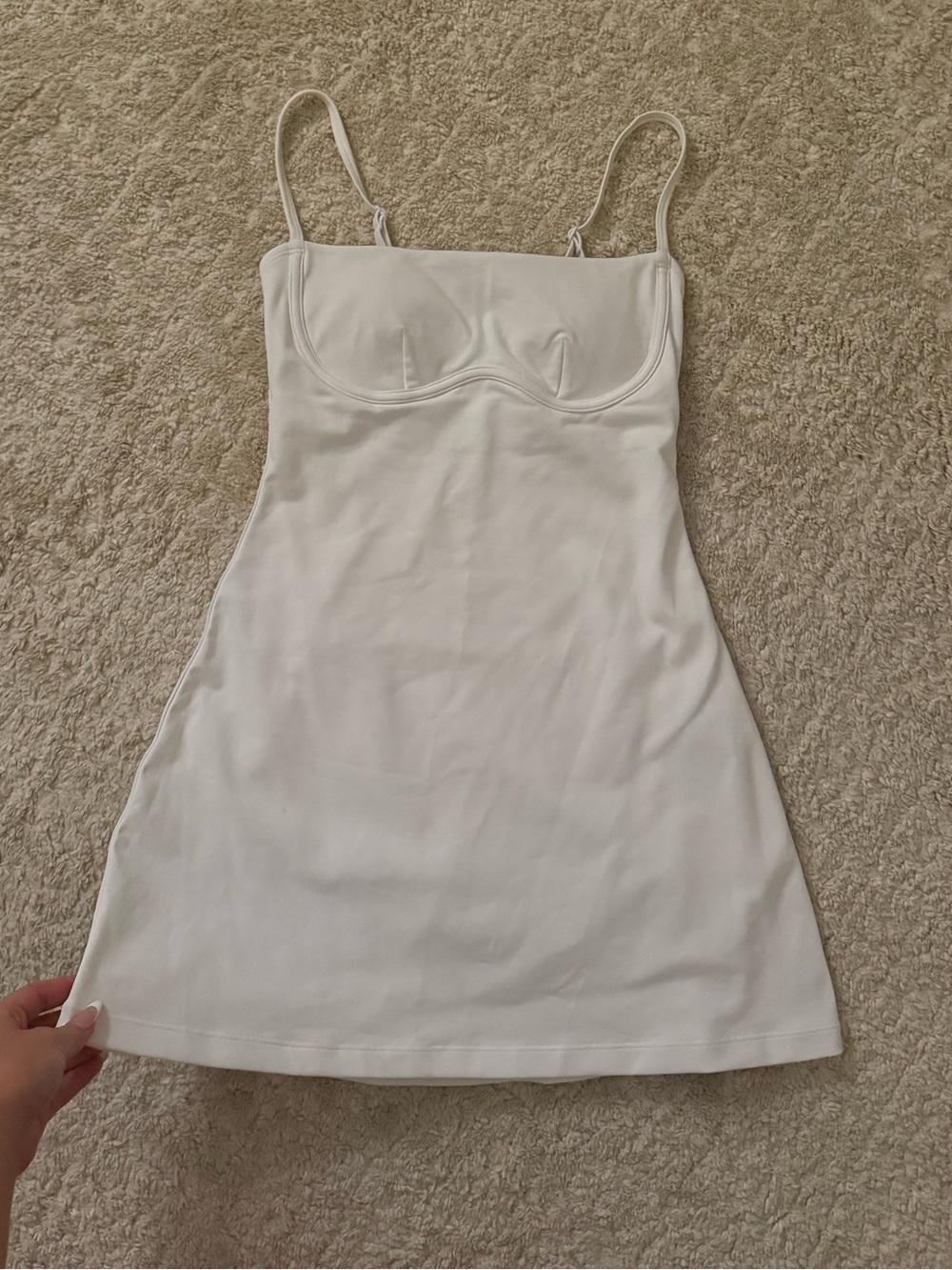 Alo white streamline mini dress